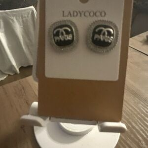 Chic Black and Silver Earrings fashion only